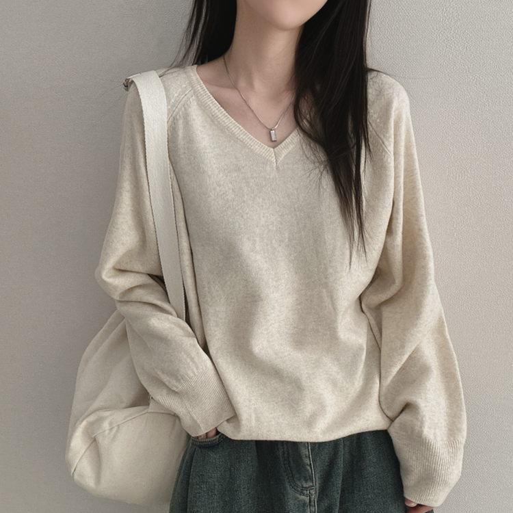 デイリーウールVネックニット(8color) LINEN