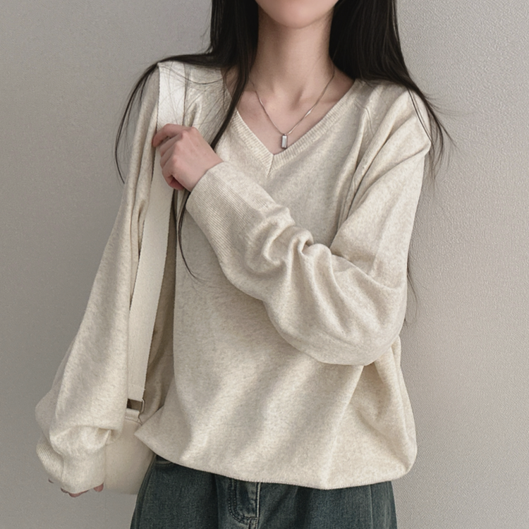 デイリーウールVネックニット(8color) LINEN