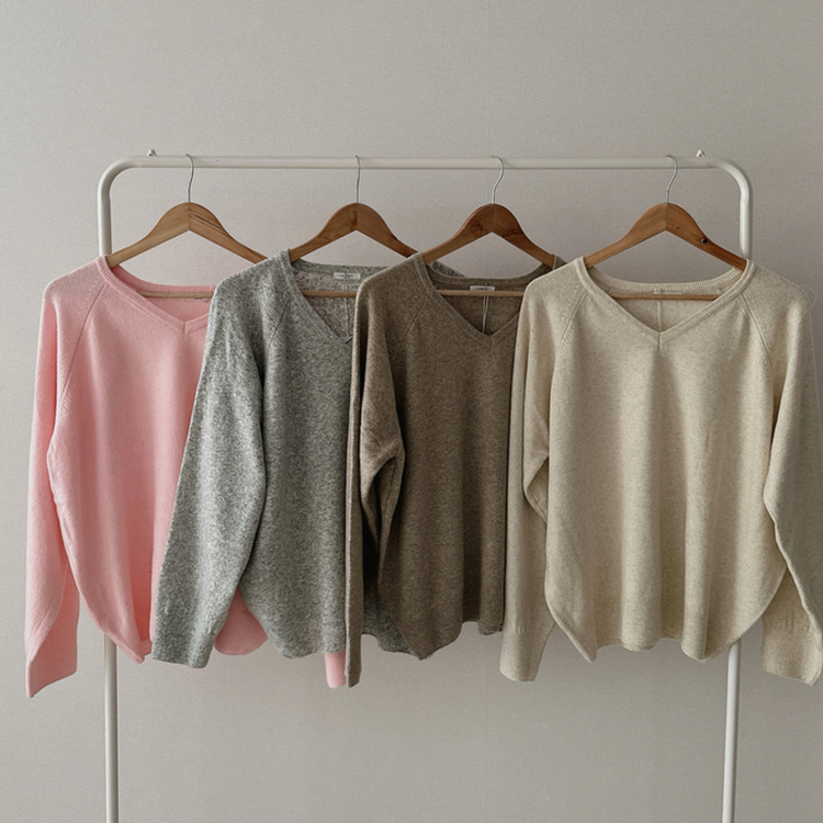 デイリーウールVネックニット(8color)