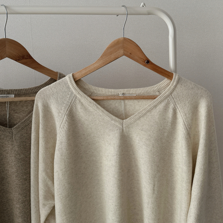 デイリーウールVネックニット(8color)