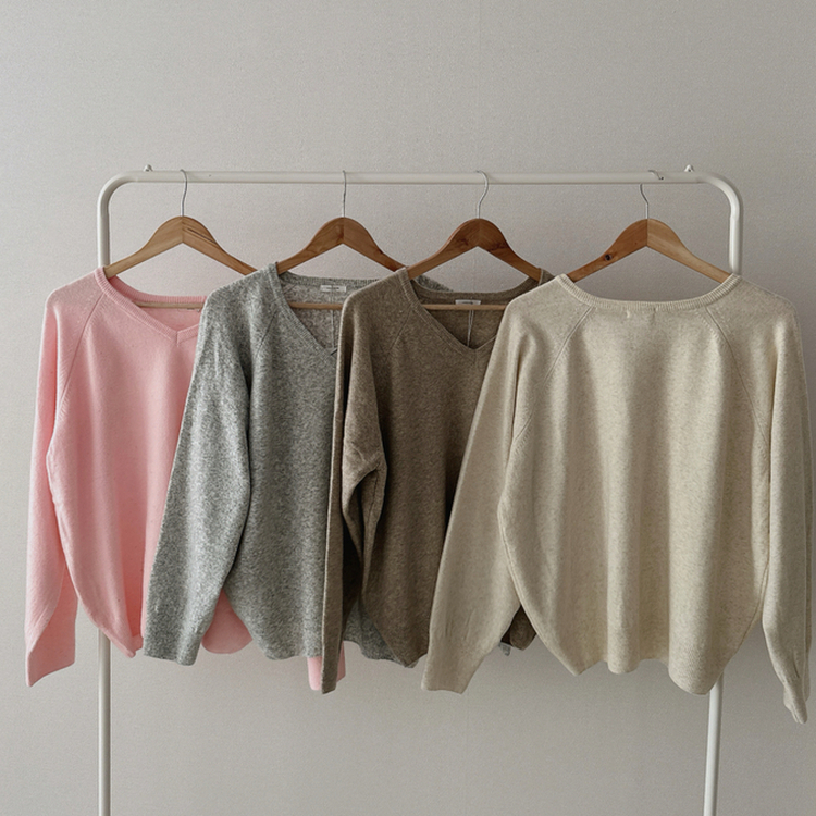 デイリーウールVネックニット(8color)