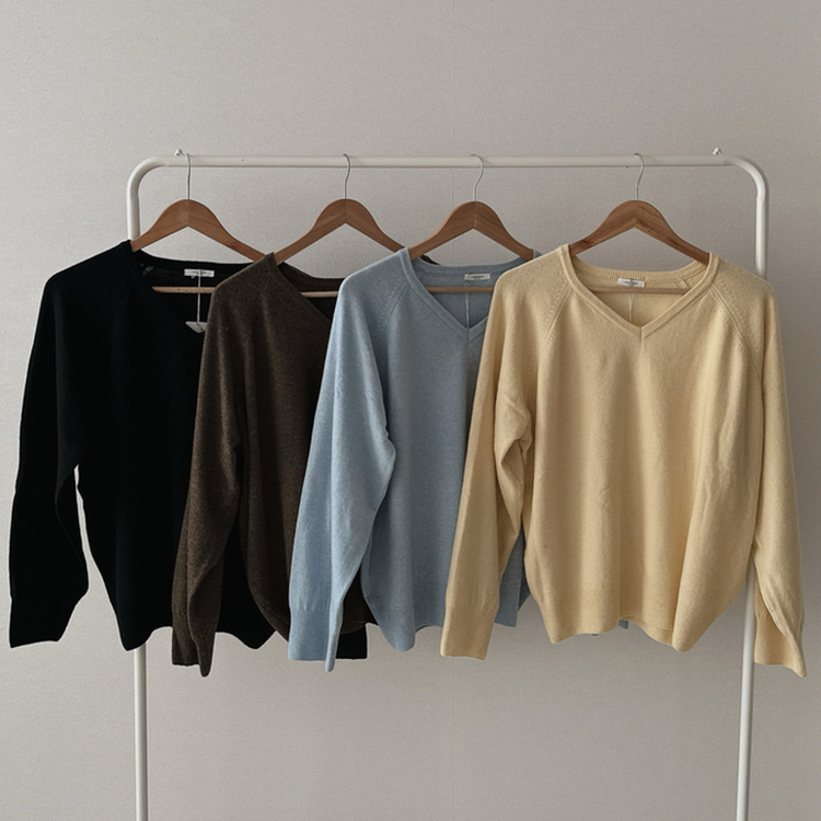 デイリーウールVネックニット(8color)