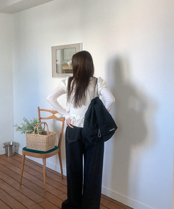 【マフラー付き】レイヤード長袖Tシャツ IVORY