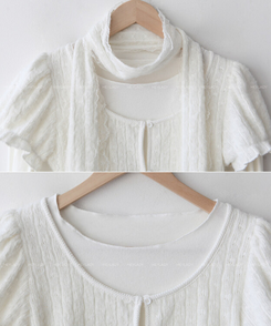 【マフラー付き】レイヤード長袖Tシャツ