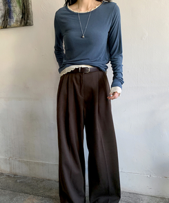 ラフレイヤードTシャツ ASH BLUE