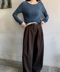 ラフレイヤードTシャツ ASH BLUE