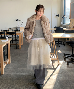 ラフレイヤードTシャツ MELANGE GRAY