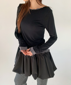 ラフレイヤードTシャツ BLACK