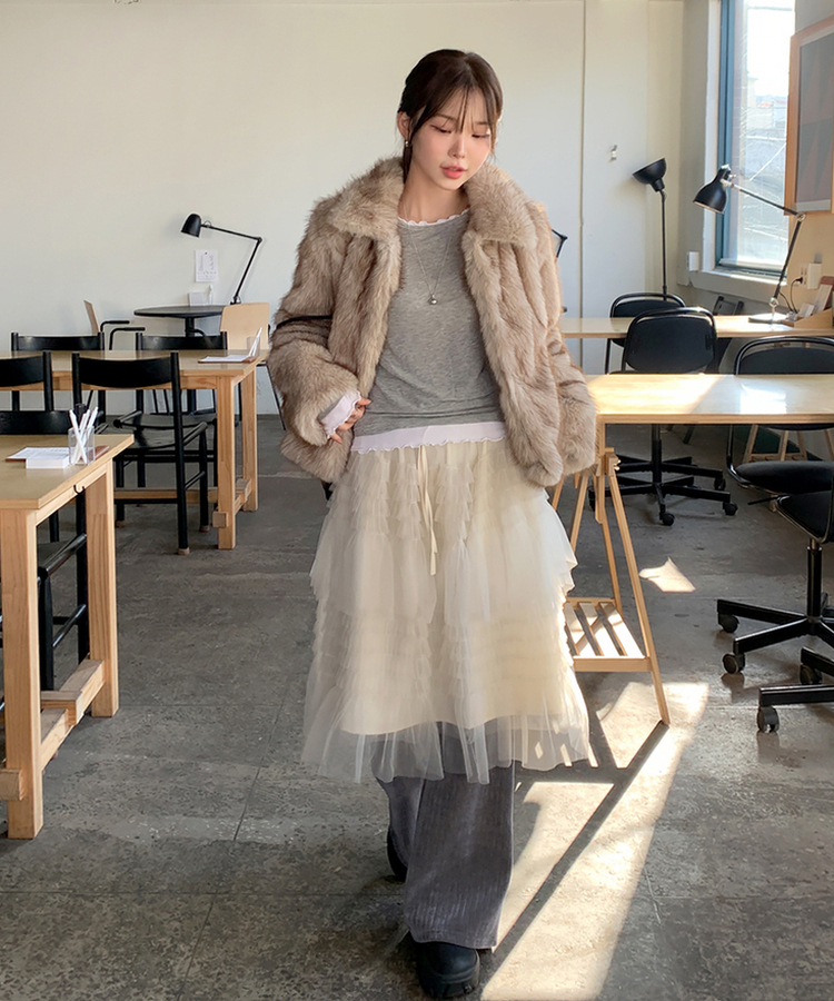 ラフレイヤードTシャツ MELANGE GRAY