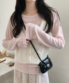 ウェーブ長袖Tシャツ(6color) SOFT PINK