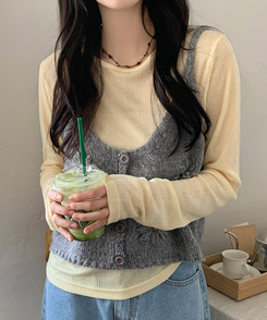 ウェーブ長袖Tシャツ(6color) Butter yellow