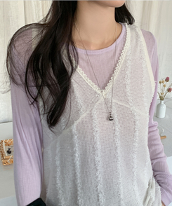 ウェーブ長袖Tシャツ(6color) LAVENDER