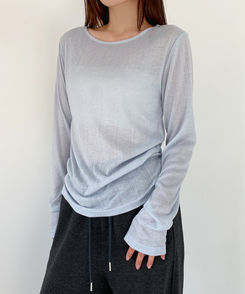 ウェーブ長袖Tシャツ(6color) SKYBLUE