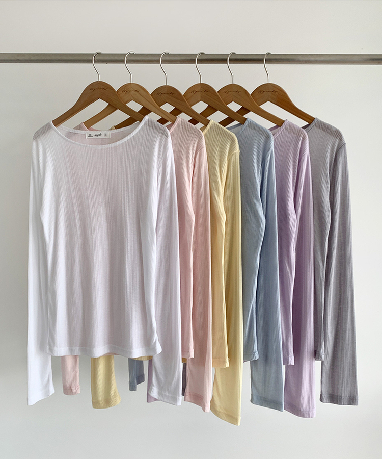 ウェーブ長袖Tシャツ(6color)