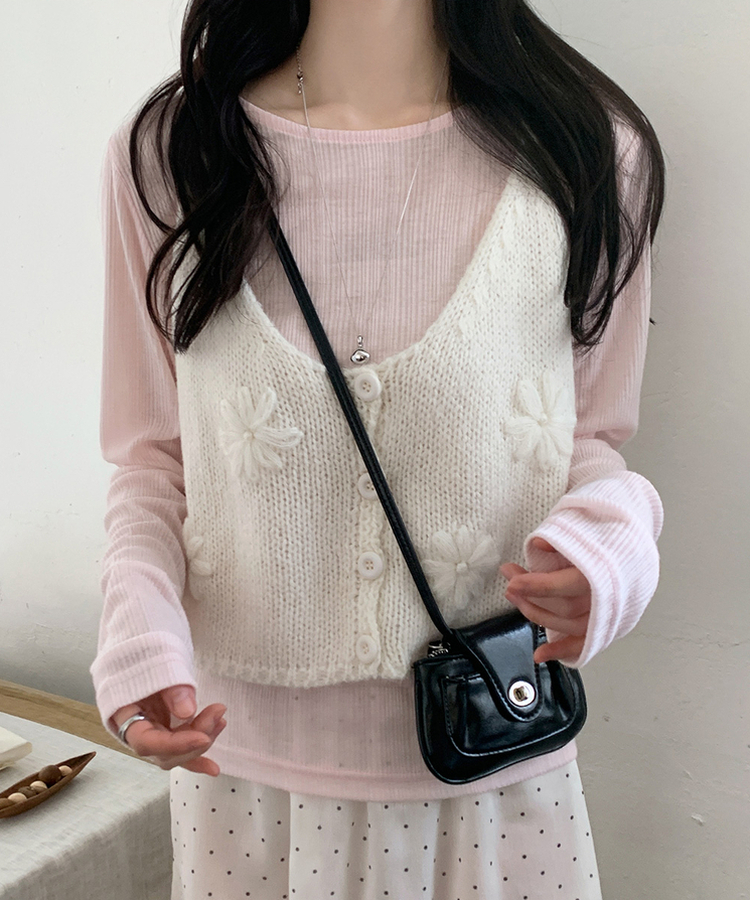 ウェーブ長袖Tシャツ(6color) SOFT PINK