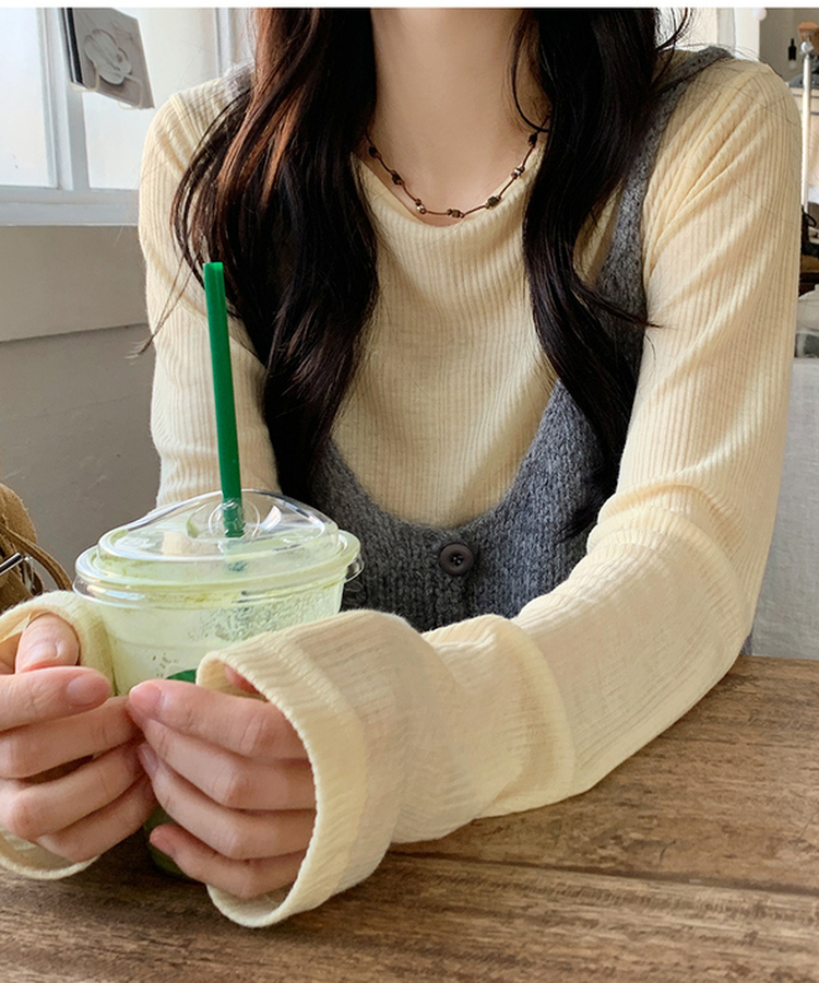 ウェーブ長袖Tシャツ(6color) Butter yellow