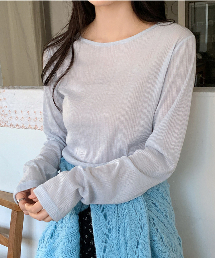 ウェーブ長袖Tシャツ(6color) SKYBLUE