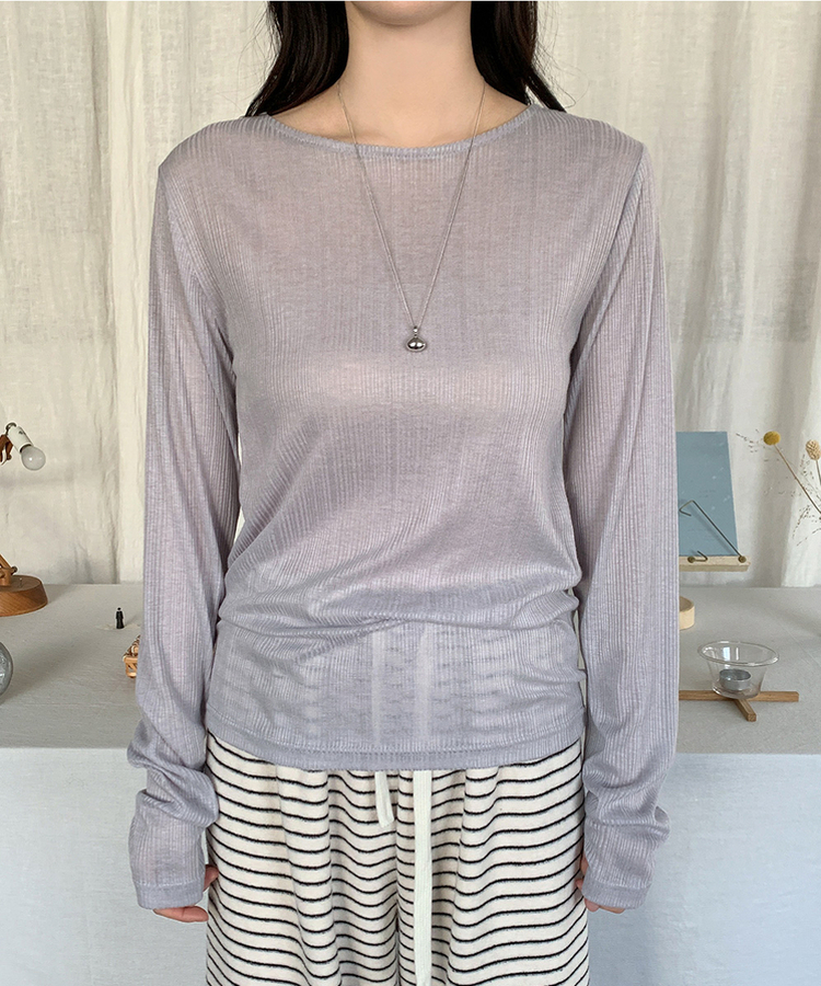 ウェーブ長袖Tシャツ(6color) GREY