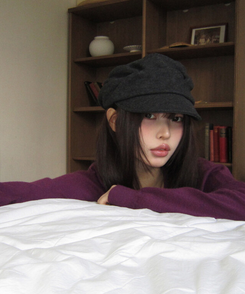 ウールプリーツキャップ CHARCOAL