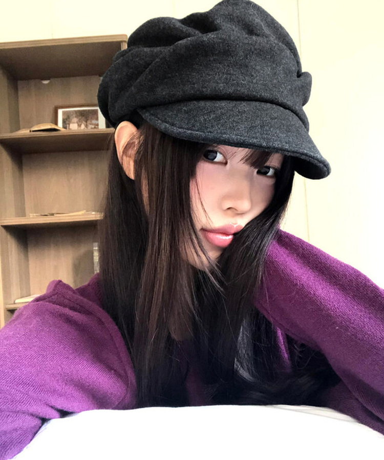 ウールプリーツキャップ CHARCOAL