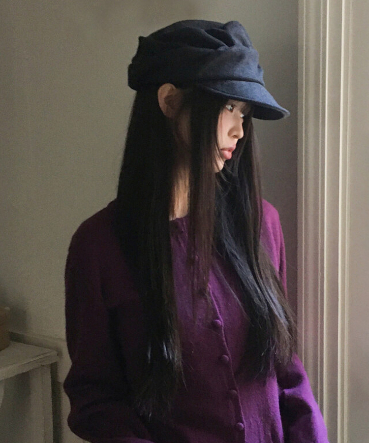 ウールプリーツキャップ CHARCOAL