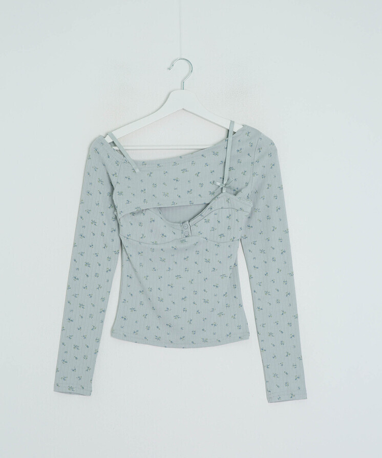 잔꽃 레이어드 긴팔티셔츠