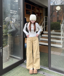 カーゴワイドパンツ BEIGE