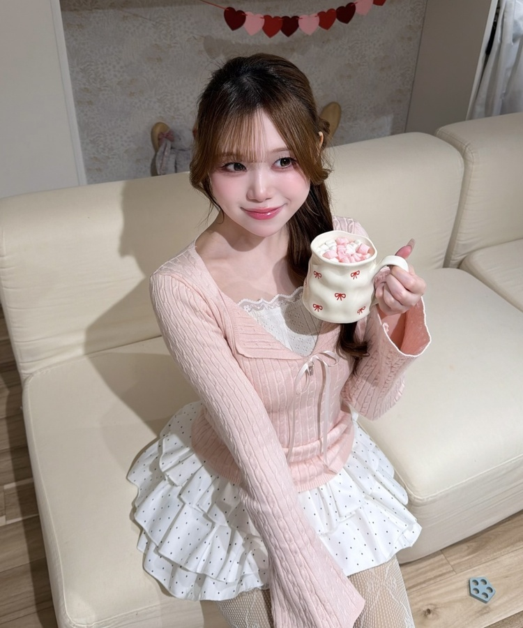 ドットフリルミニスカート IVORY