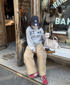 バイカラーフードダブルジップアップ MELANGE