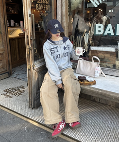 バイカラーフードダブルジップアップ MELANGE