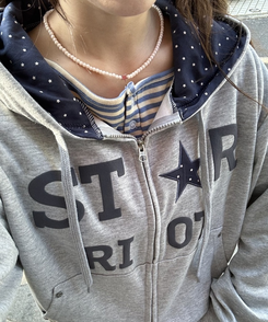 バイカラーフードダブルジップアップ MELANGE