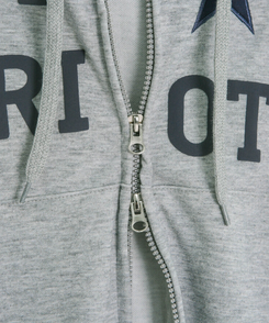 バイカラーフードダブルジップアップ