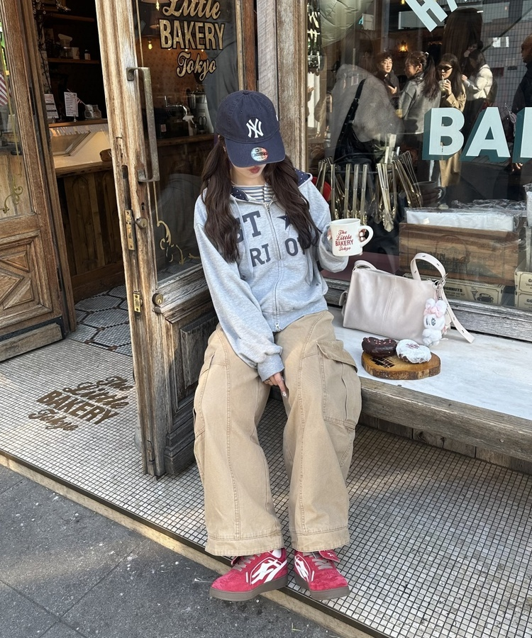 バイカラーフードダブルジップアップ MELANGE