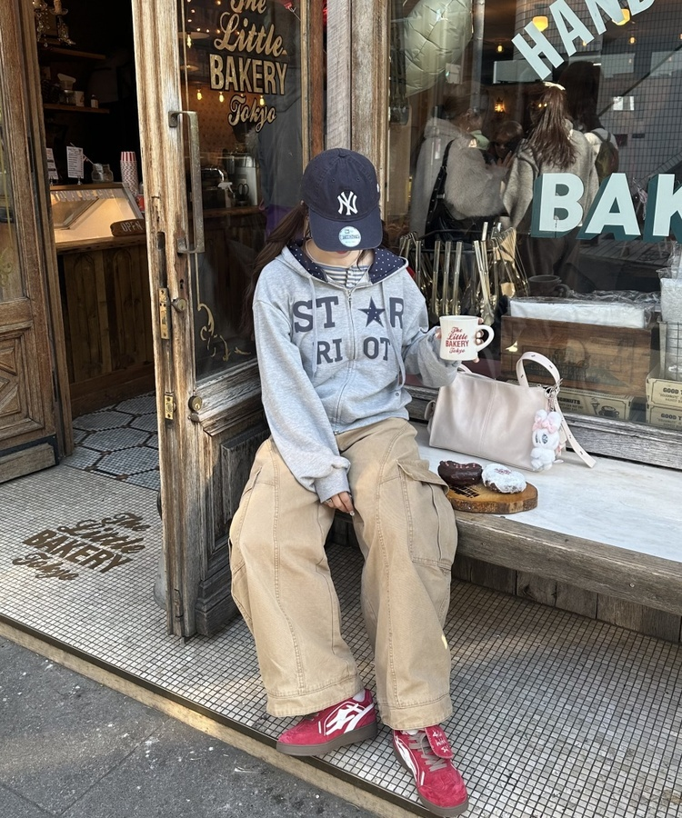 バイカラーフードダブルジップアップ MELANGE