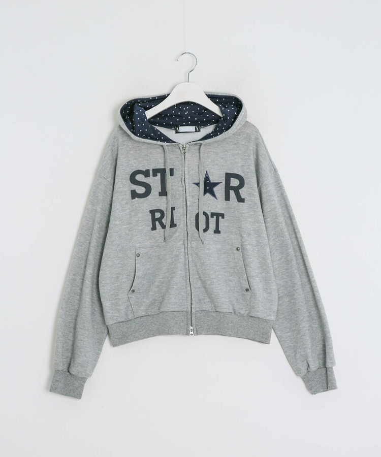 バイカラーフードダブルジップアップ