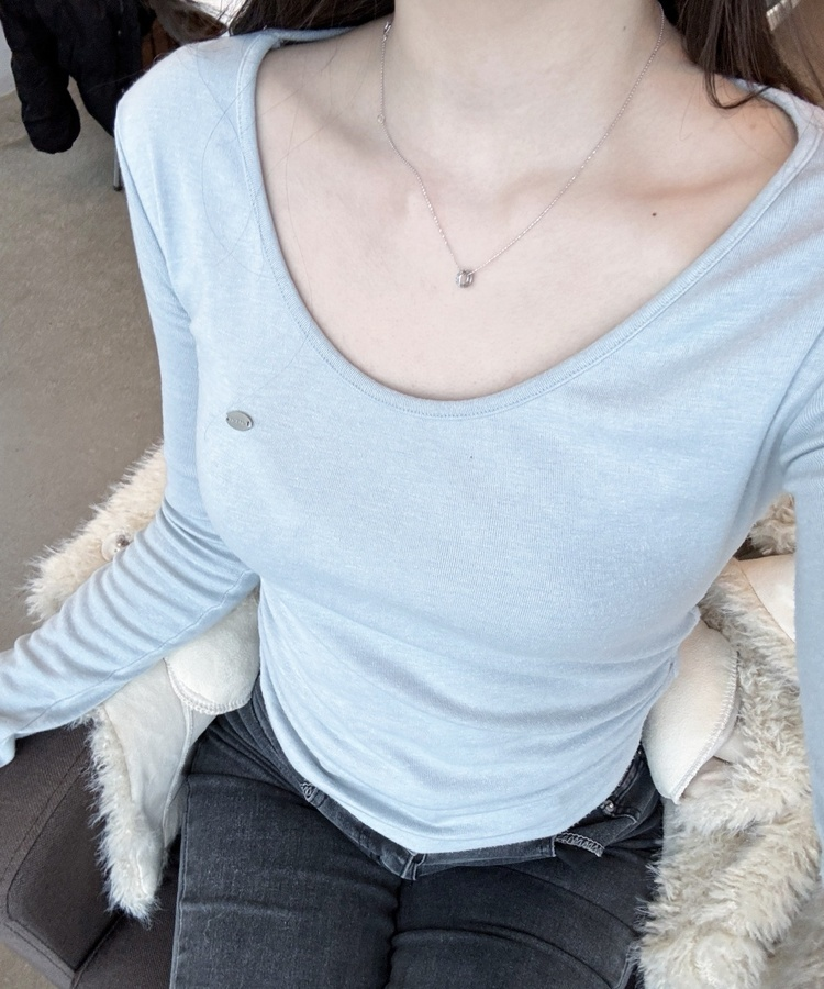 옆셔링 워머 U넥 긴팔티셔츠 소라