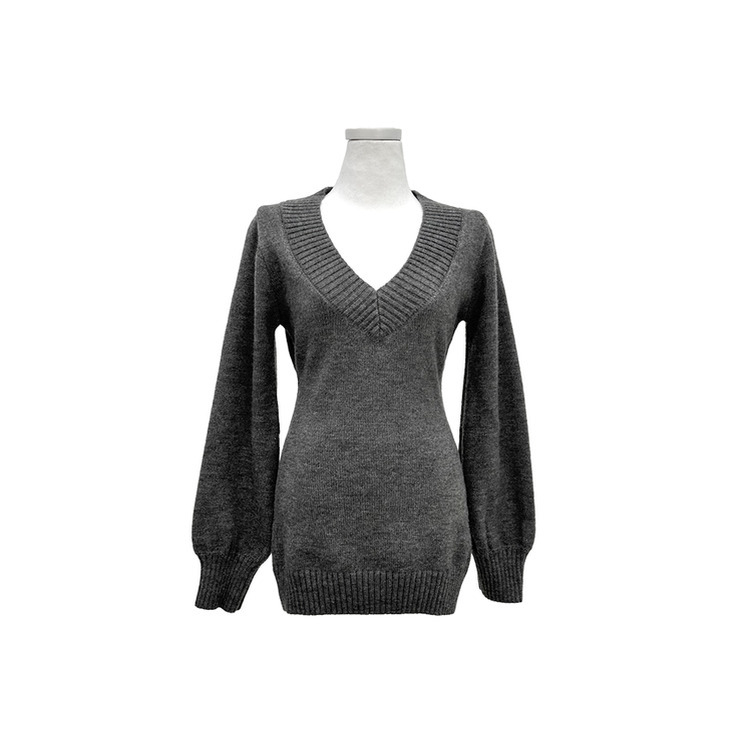 スリムディープVネックニット
