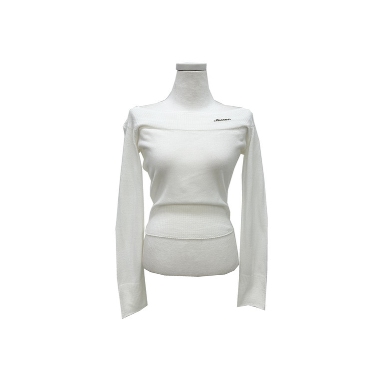 オフショルダーペンダントスリムニット(5color)