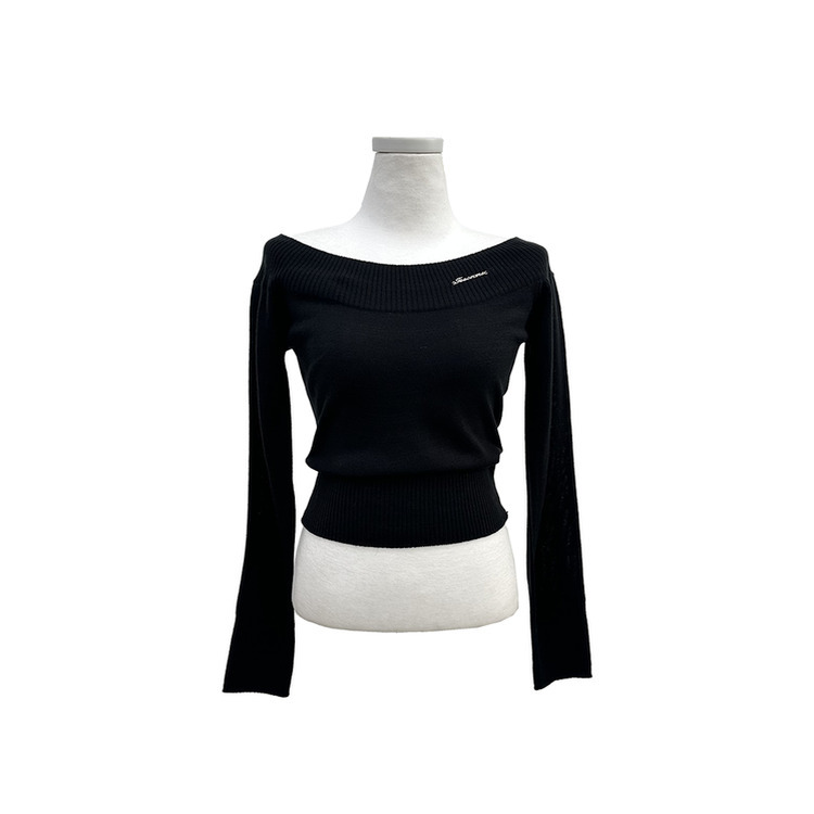 オフショルダーペンダントスリムニット(5color)