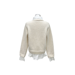 シャツボタンレイヤードニット