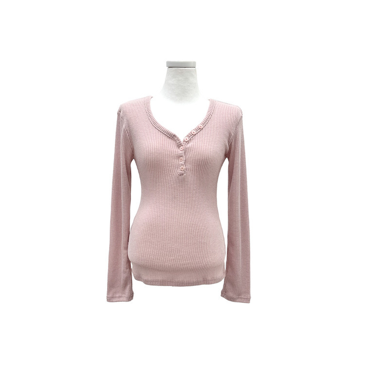 ボタンリブグラム長袖Tシャツ(5color)