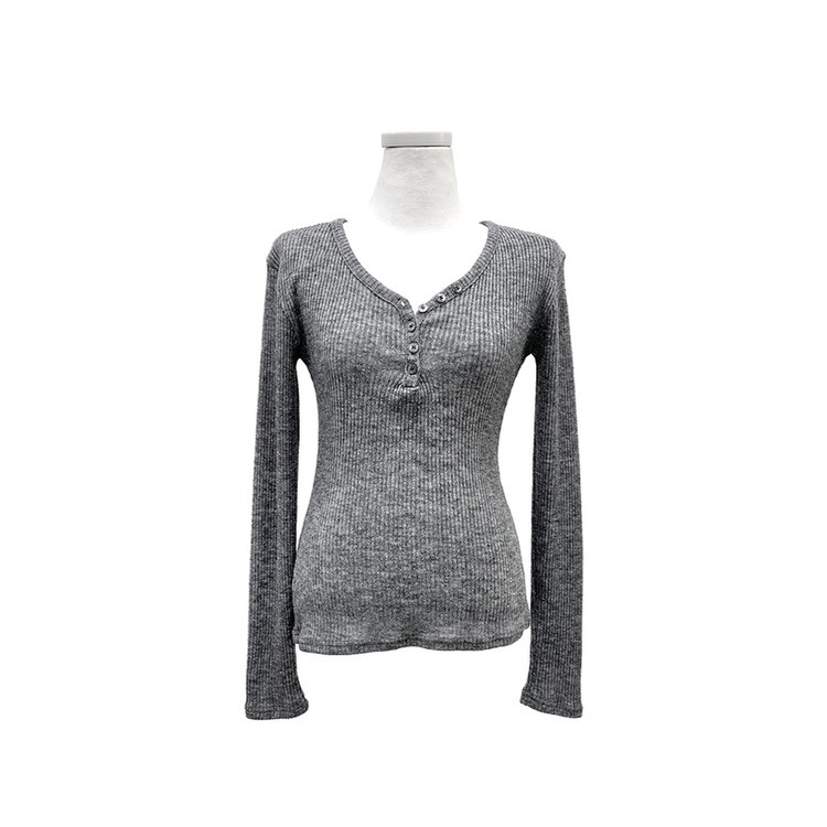 ボタンリブグラム長袖Tシャツ(5color)