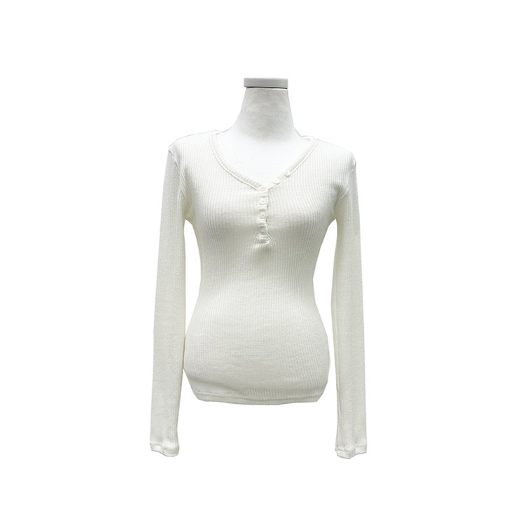 ボタンリブグラム長袖Tシャツ(5color)