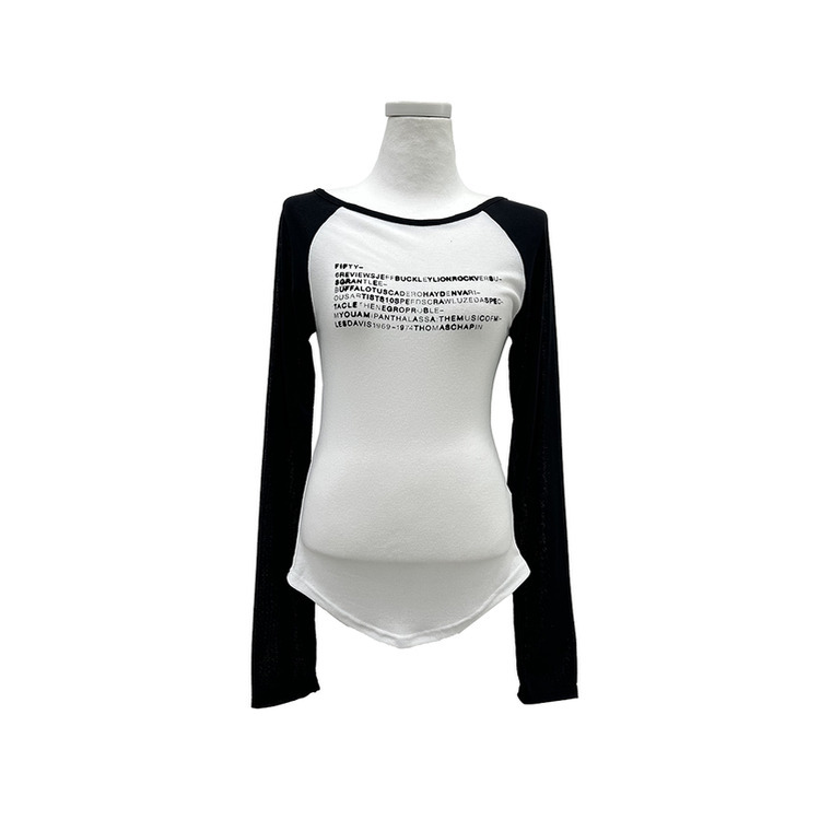 ラグランレタリングシースルーTシャツ