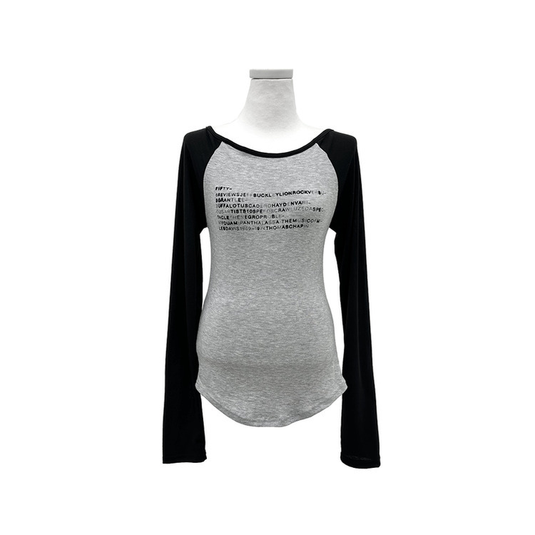 ラグランレタリングシースルーTシャツ