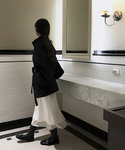 ストラップフラットシューズ BLACK