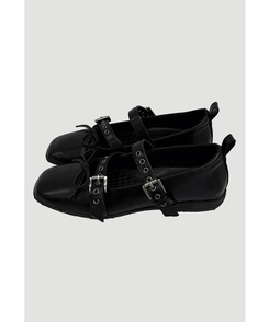 ストラップフラットシューズ