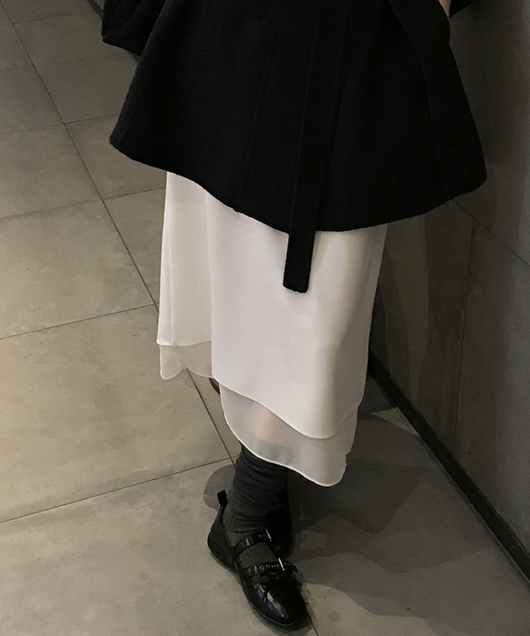 ストラップフラットシューズ BLACK