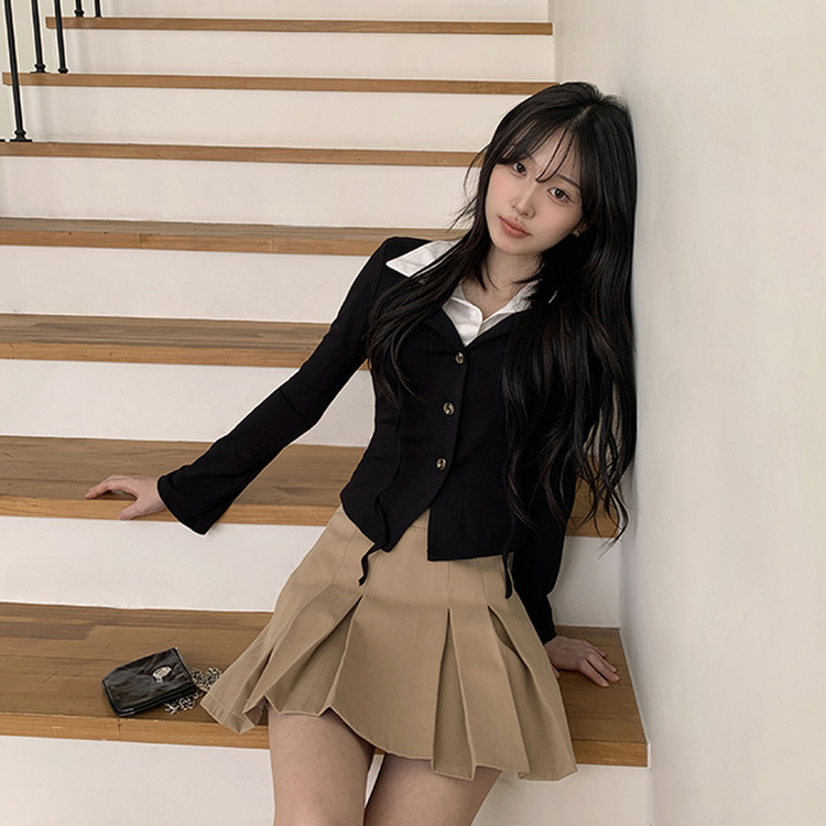 シャツカーディガンTシャツ BLACK