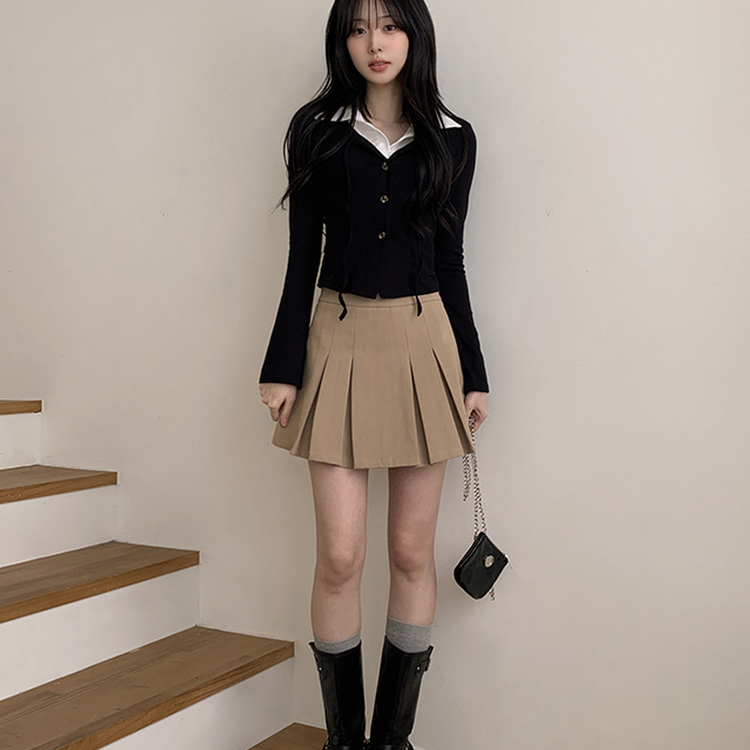 シャツカーディガンTシャツ BLACK